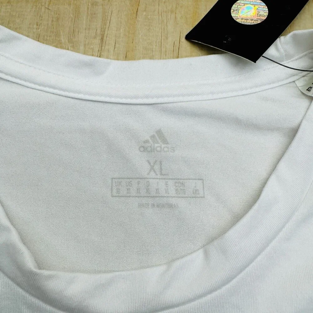 NEW Seattle Sounders FC adidas Pregame Short Sleeve Shirt White Sz XL SLIM Fit